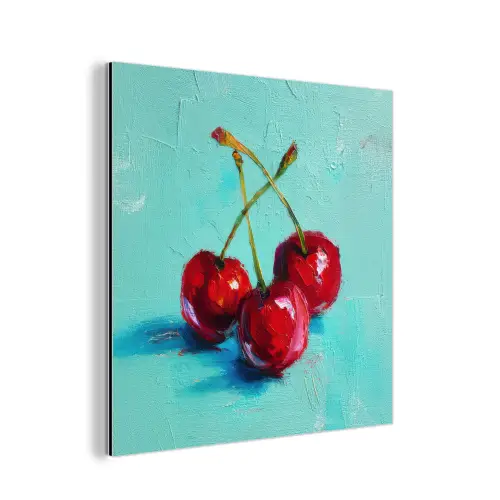 Kersen - Rood - Drie - Geverfd aluminium wit klein -3d