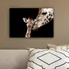 Giraffe - Dieren - Zwart - Portret - Dieren canvas 2cm klein -sfeer3
