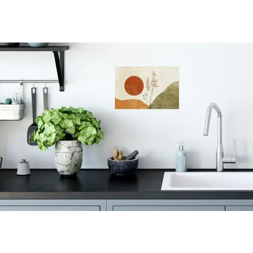Zon - Abstract - Takken - Oranje Muursticker klein -keuken