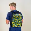 Smiley - Blauw - Geel Rugzak - Zwart middel -sfeer8