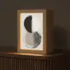 Cirkels - Strepen - Minimalistisch - Zwart Light Box met kabel (Tafellamp) klein -z3d_website