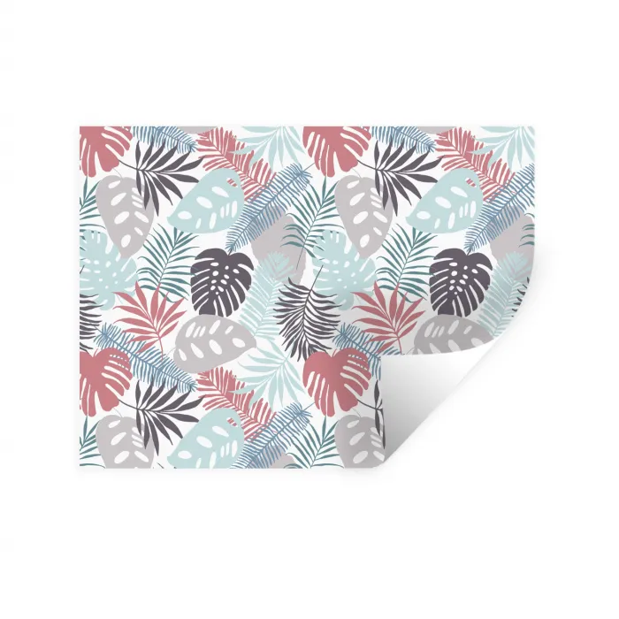 Inductie beschermer - Bladeren - Pastel - Jungle - Afdekplaat voor kookplaat Muursticker klein -3d
