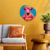 Koe - Bloemenkrans - Oorhangers - Kimono Wandcirkel Organisch Forex 3mm klein -sfeer4