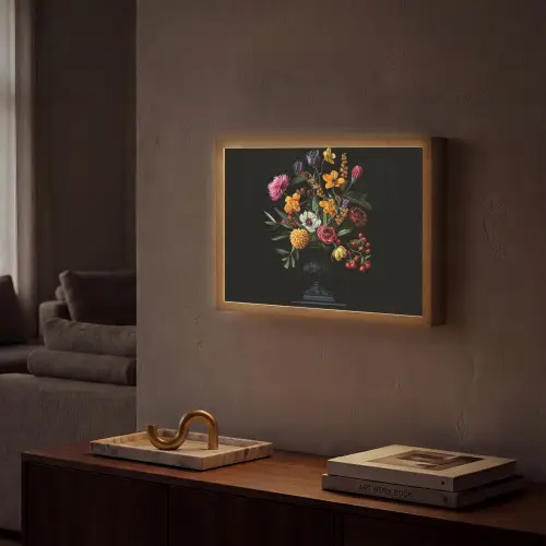 Sierlijk - Boeket - Bladeren Light Box met batterij (Wandlamp) middel -sfeer1