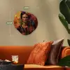 Vrouw - Bloemen - Papegaai - Schilderachtig Wandcirkel Organisch Forex 3mm klein -sfeer3
