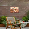 Heuvels - Palmbomen - Abstract Tuinposter op houten frame 2 cm dik klein -sfeer3