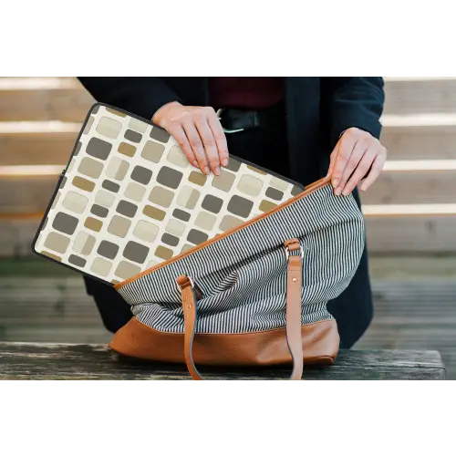 Blokken - Vintage - Grijs laptophoes neopreen klein 279 -tas