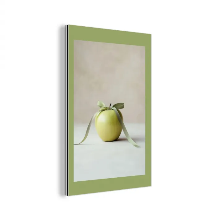 Groen - Appel - Strikje aluminium wit klein -3d
