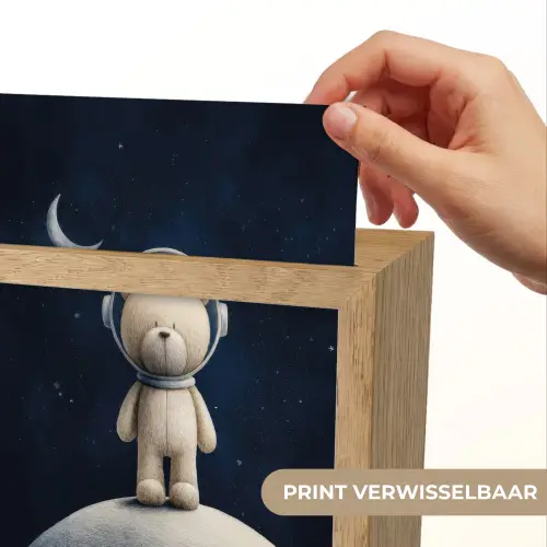 Teddybeer - Ruimtehelm - Maan - Sterren Light Box met kabel (Kinderlampje) klein -USP_websiteprintNL