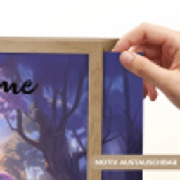 Eenhoorn - Paars - Sprookje - Fantasy dier Light Box met batterij (Wandlamp kind) middel -USP_websiteprintDE