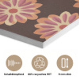 Bloemen - Patroon - Bruin PET vilt klein 837 -closeup_DE