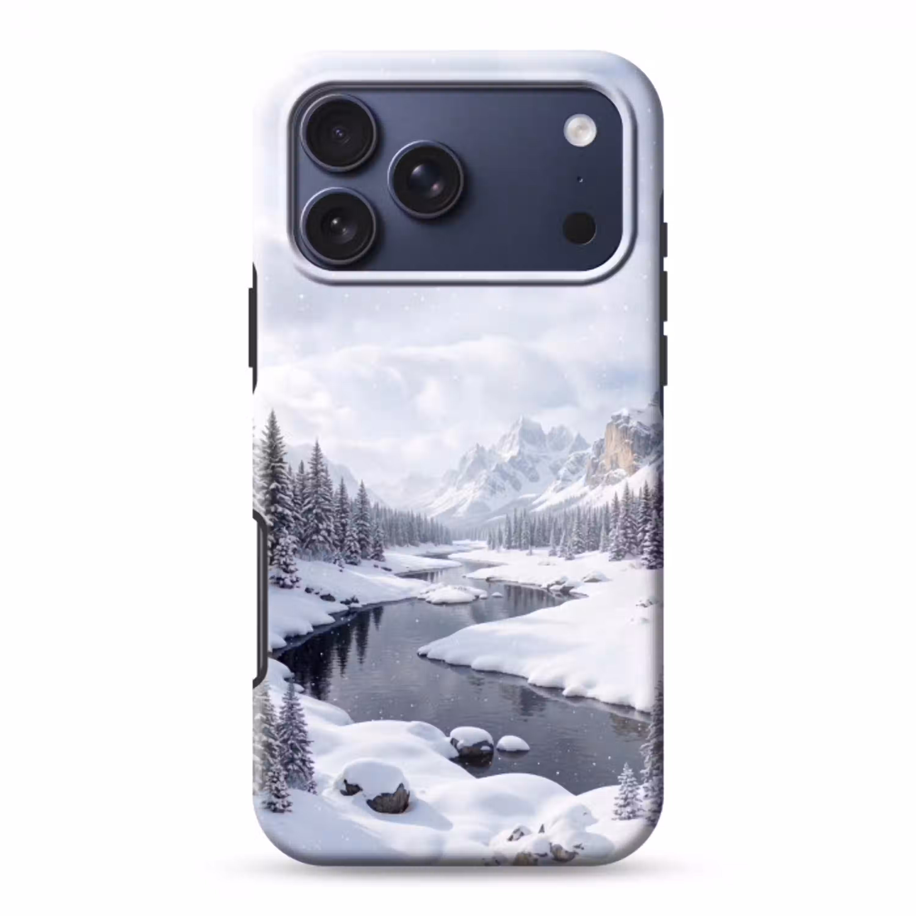 Sneeuwlandschap - Bergen - Rivier - Winter Toughcase MagSafe Apple iPhone 17 Pro Max klein -3d