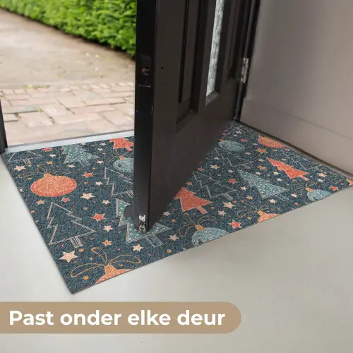 Illustratie - Kerst - Symbolen - Blauw Deurmat klein 898 -USP_NL