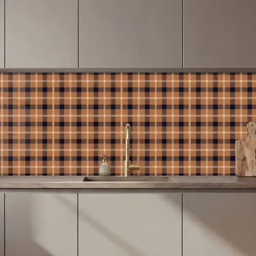 Plaid - Patroon - Vierkant - Bruin keuken achterwand 2 middel 871 zz_3dshopping