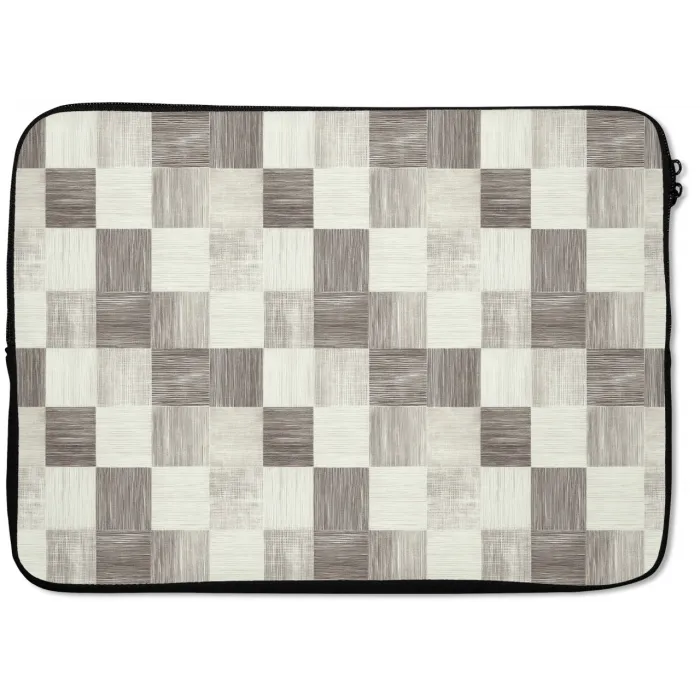Patroon - Dambord - Houtnerf laptophoes neopreen klein 279 -zkaufland3dotto