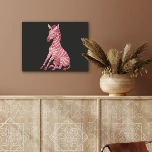 Zebra - Roze - Gestreept PET vilt klein -sfeer4