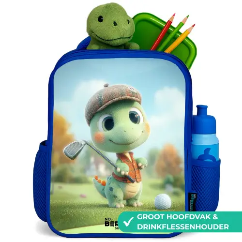 Golf - Dino - Groen Kinderrugzak - Blauw middel -inhoud_NL