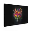 Felgekleurd - Bloemen - Vaas Tuinposter op houten frame 2 cm dik klein -3d