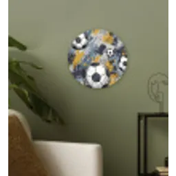 Voetbal - Abstract - Sport - Kleurrijk Wandcirkel kunststof plaat 5mm dik klein -sfeer3