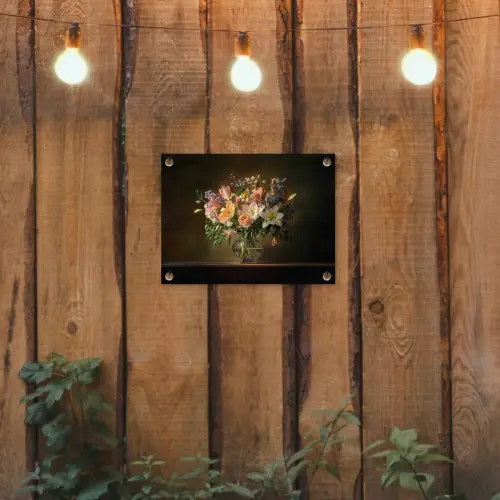 Glazen - Bloemen - Boeket - Kleuren tuinposter los doek klein -sfeer1