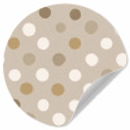 Polka - Dots - Beige Wandcirkel behangsticker klein 186 -3d