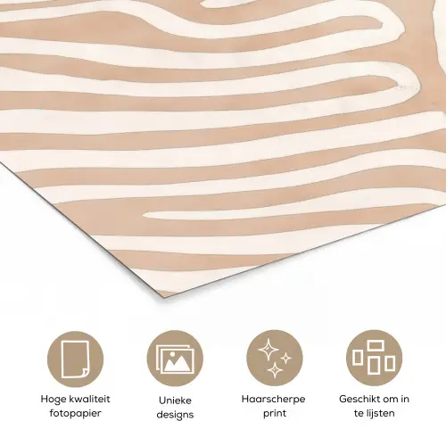 Beige - Aardspatroon poster papier klein -closeup_NL