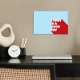 Today is a good day - Rood - lichtblauw poster papier klein -sfeer1