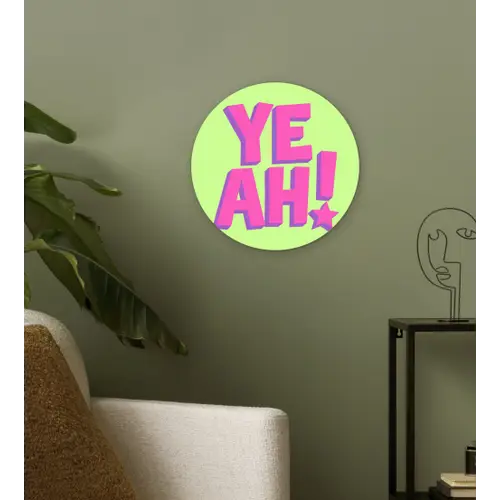 Groen - Neon - Quote Wandcirkel kunststof plaat 5mm dik klein -sfeer3