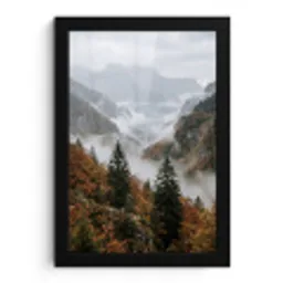 Bergen - Vallei - Mist - Herfst - Natuur fotolijst zwart zonder passe partout klein -3d