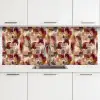 Penseelstrepen - Herfstsymfonie - Bordeauxrood keuken achterwand 2 middel 871 -3d