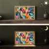 Schilderij - Abstract - Bloemen - Roze Light Box met kabel (Tafellamp) klein -sfeer3