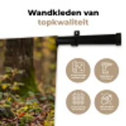 Houtsnip - Bos - Bladeren - Herfst - Gecamoufleerd Wandkleed katoen klein -sfeer2
