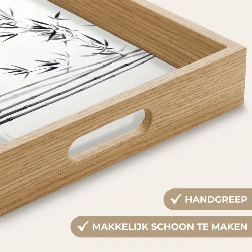 Bamboestammen - Water - Minimalistisch - Wit Dienblad Rechthoek middel -USP_HandgreepNL