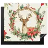 Kerstkrans - Hert - Hulst - Rood Inductie beschermer vinyl 3mm middel -3d