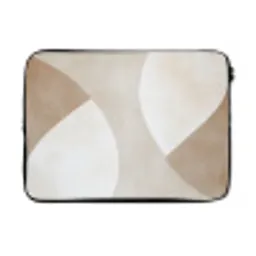 Bruin - Japandi - Abstract laptophoes neopreen klein -3d