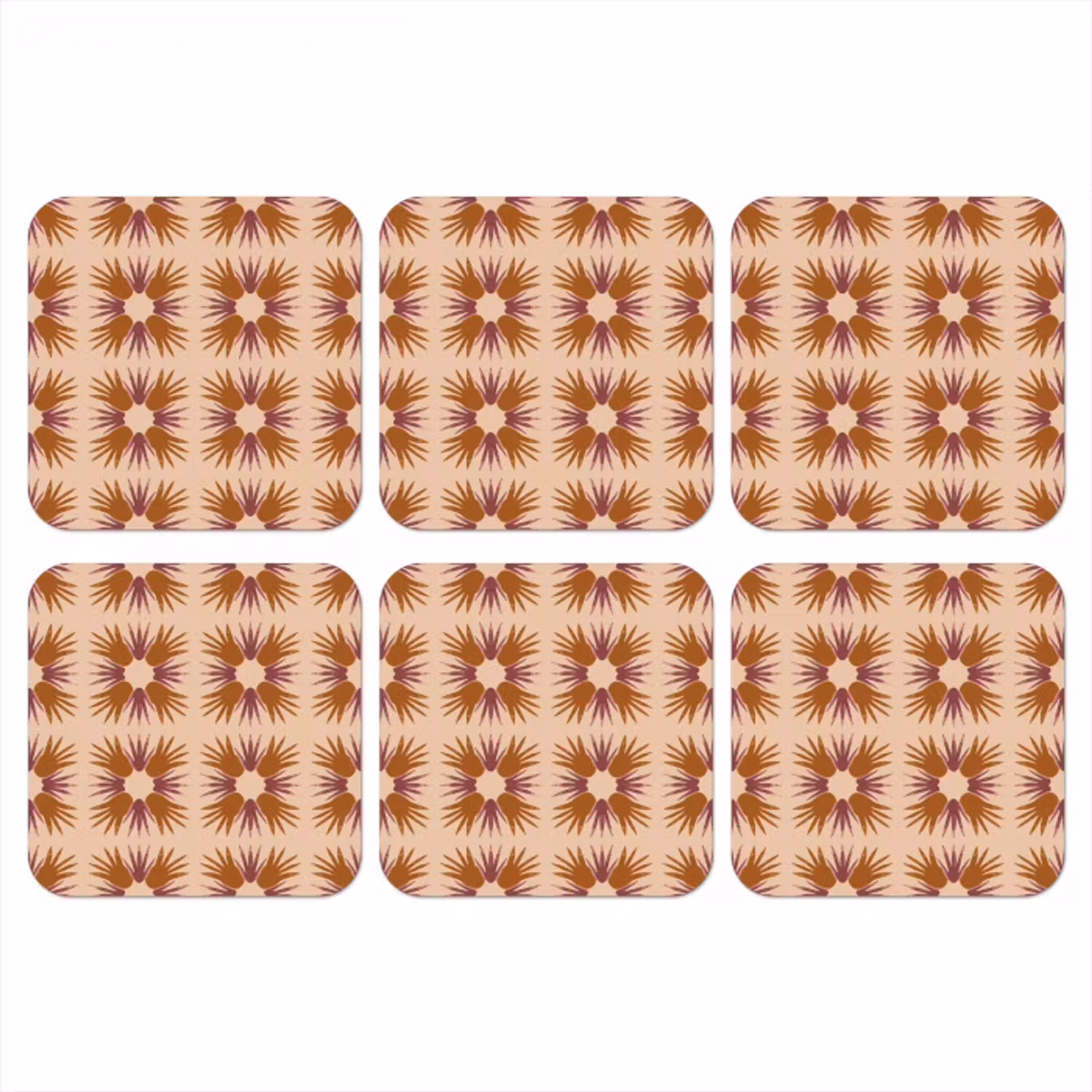 Ornament - Patroon - Oker onderzetter kurk middel 366 -3d