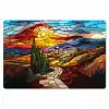 Mozaïek - Zon - Landschap - Dorp Placemat vinyl groot -zzsfeer1_Kitchenyeah-website