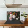 Stilleven met bloemen in een glazen vaas - Schilderij van Jan Davidsz. de Heem keuken achterwand spatscherm klein -sfeer2