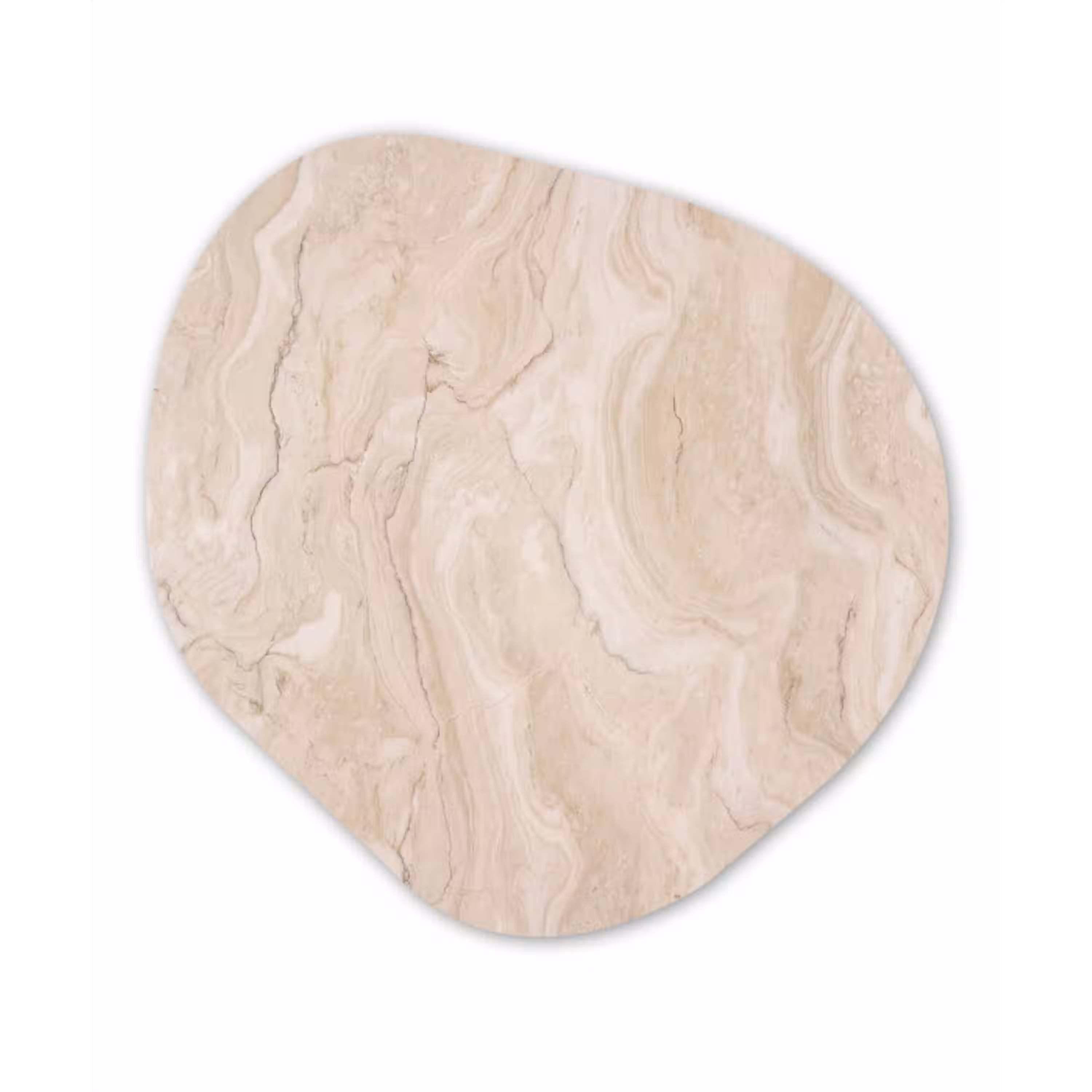 Marmer - Patroon - Beige - Steen - Abstract Wandcirkel Organisch Forex 3mm klein -3d