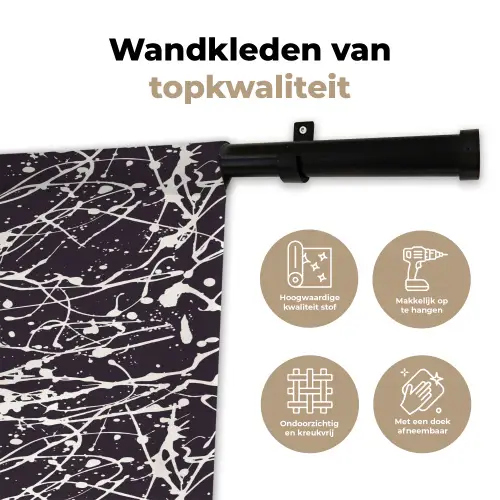 Spat - Waterverf - Wit Wandkleed katoen klein 269 -sfeer2