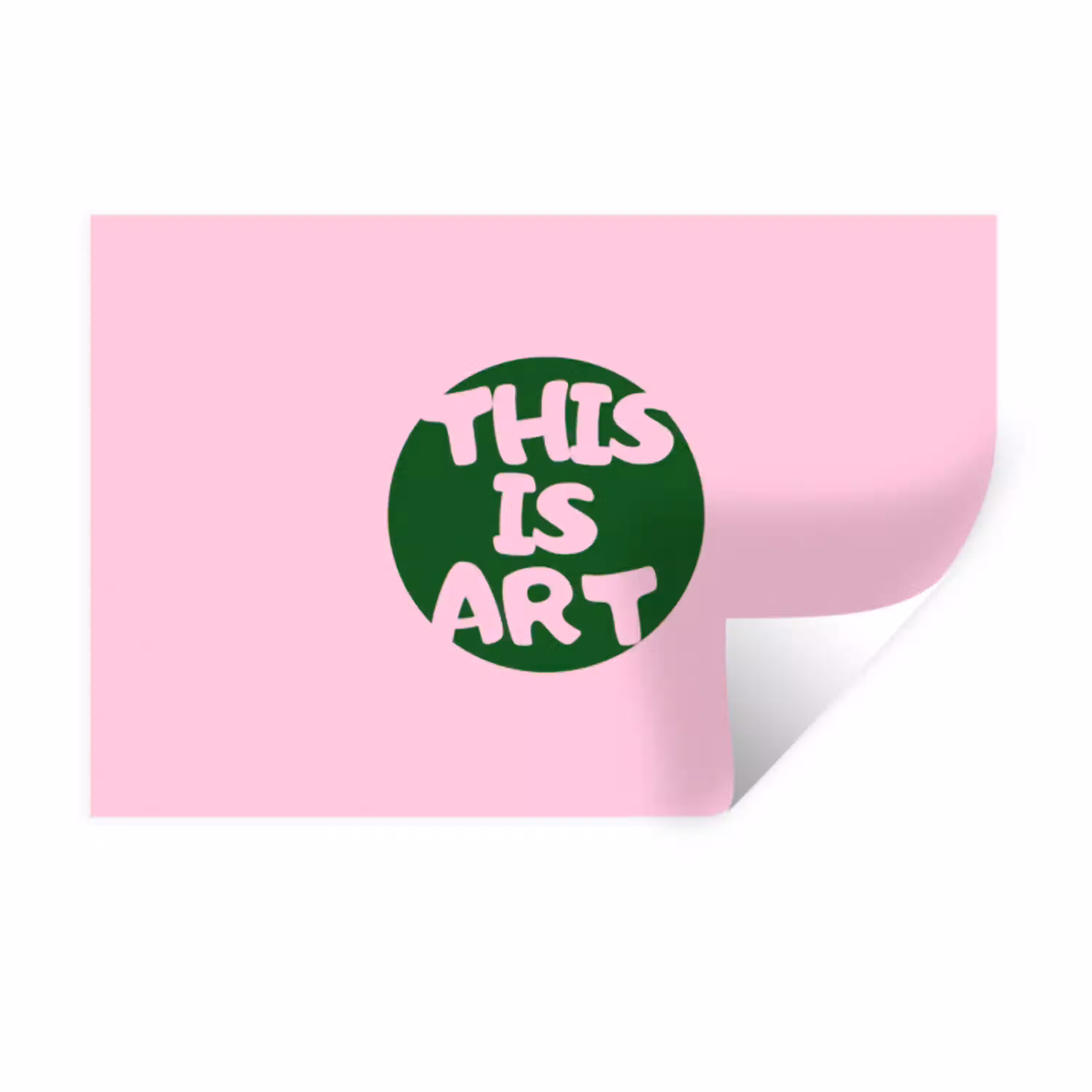 This is art - Tekst - Cirkel - Groen Muursticker klein -3d