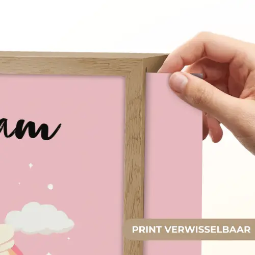 Eenhoorn - Vleugels - Roze - Regenboog Light Box met batterij (Wandlamp kind) middel -USP_websiteprintNL