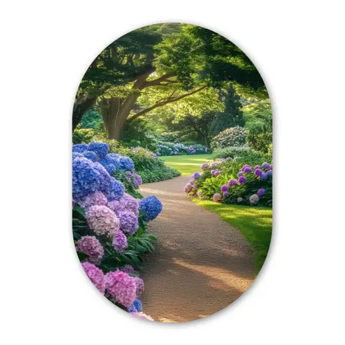 Hortensia- Park - Pad Wandcirkel Ovaal Glas middel -3d