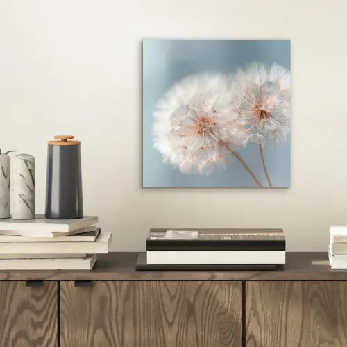 Paardenbloemen - Pluisjes - Wit aluminium wit klein -sfeer1