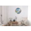 Doorkijk - Strand - Raam - Duinen - Zee Wandcirkel aluminium klein -woonkamer