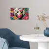 Vrouw - Kauwgom - Graffiti - Neonkleuren poster papier klein -sfeer3