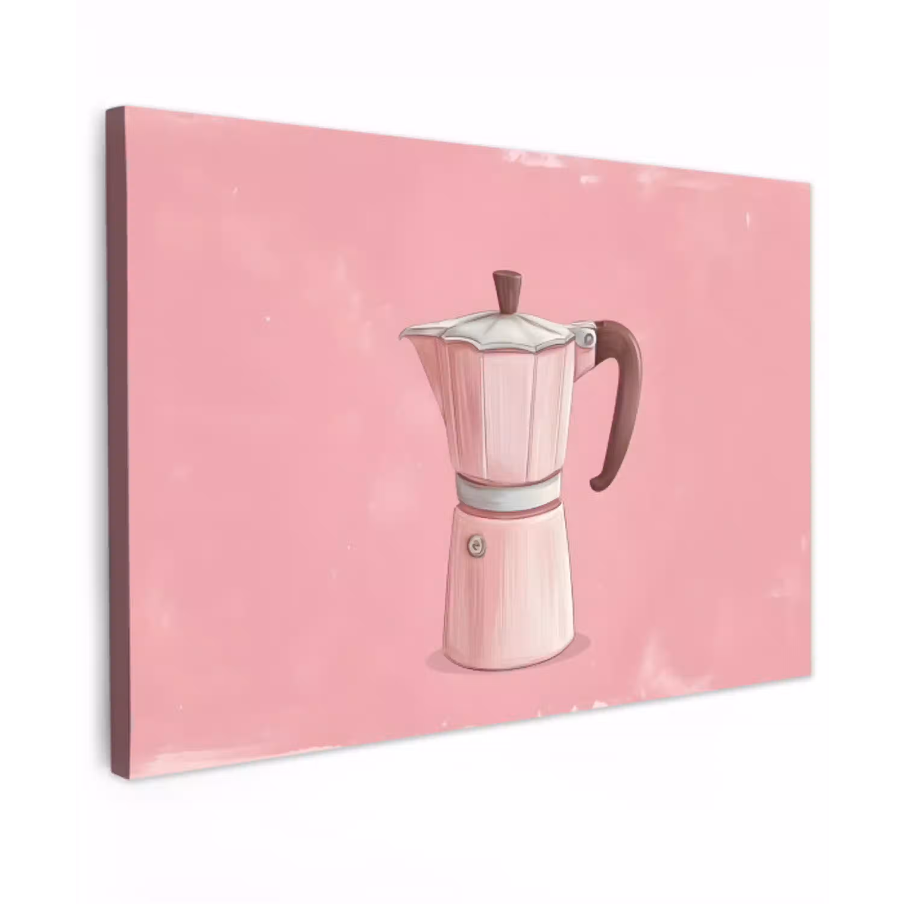 Roze - Mokkapot - Illustratie - Koffie canvas 2cm klein -z3d