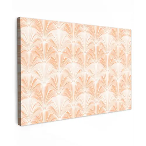 Waaier - Patroon - Perzik Tuinposter op houten frame 2 cm dik klein 845 -3d