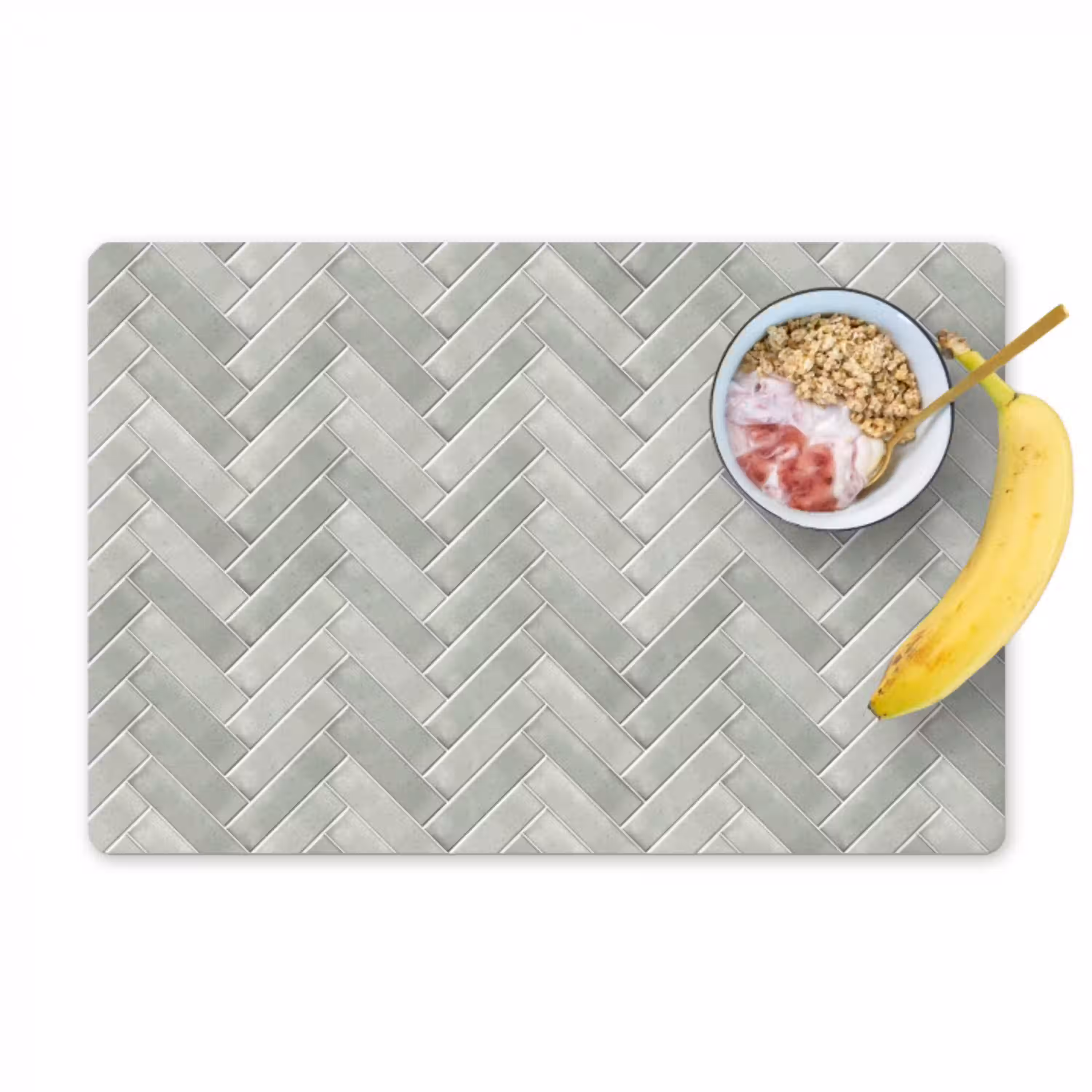 Visgraat - Wandtegel - Grijs Placemat vinyl groot 368 -zzzproduct_Kitchenyeah-website