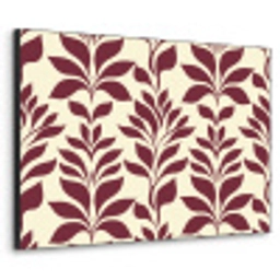 Abstract - Bladeren - Burgundy Textielframe zwart klein 947 -3d